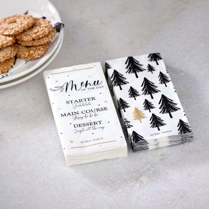 Riviera Maison Paper Napkin Christmas Menu - 16.5x8.0x2.0 cm