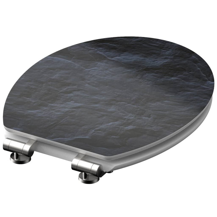 SCHÜTTE Toiletbril met soft-close BLACK STONE MDF hoogglans