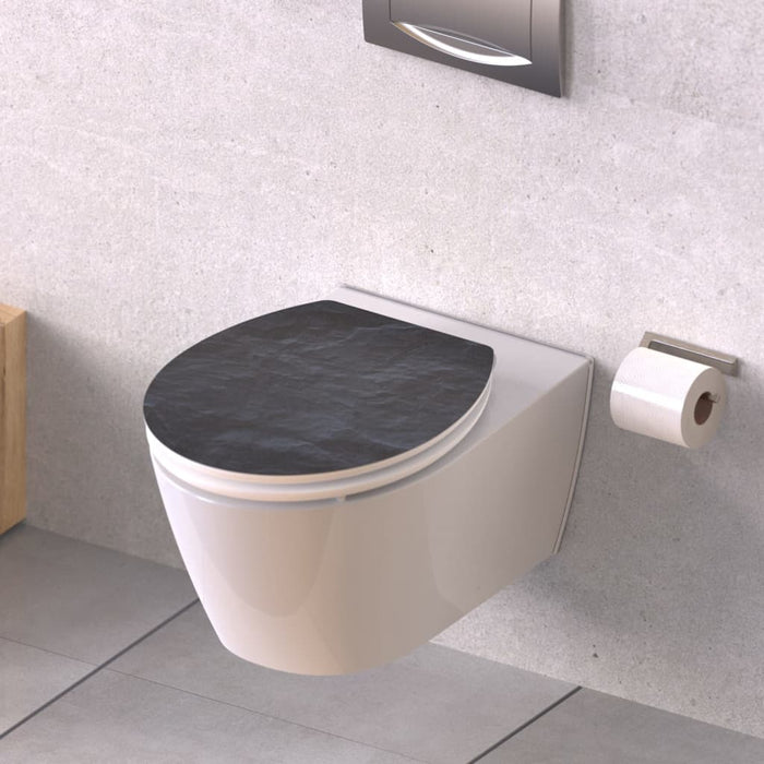 SCHÜTTE Toiletbril met soft-close BLACK STONE MDF hoogglans