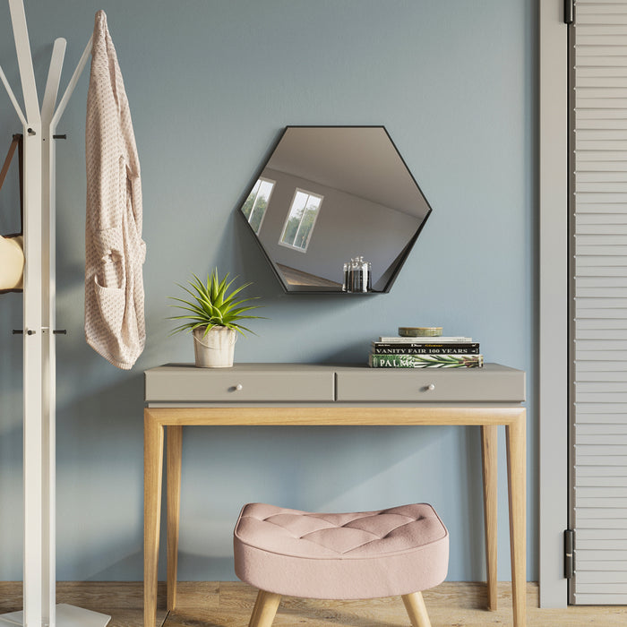 Gorillz Hive Wandspiegel met Plank - Hexagon Spiegel