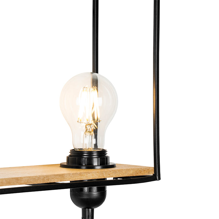 QAZQA Wandlamp hiso - Zwart - Industrieel - L 36cm