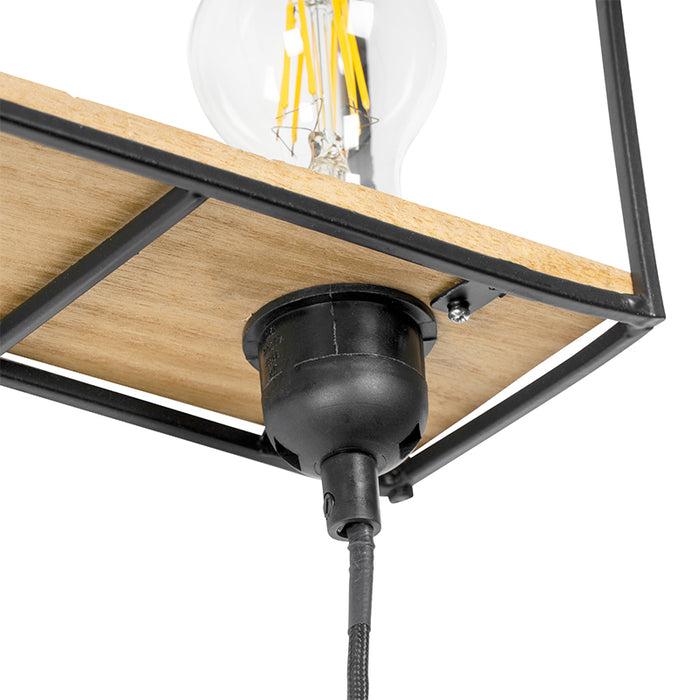 QAZQA Wandlamp hiso - Zwart - Industrieel - L 36cm