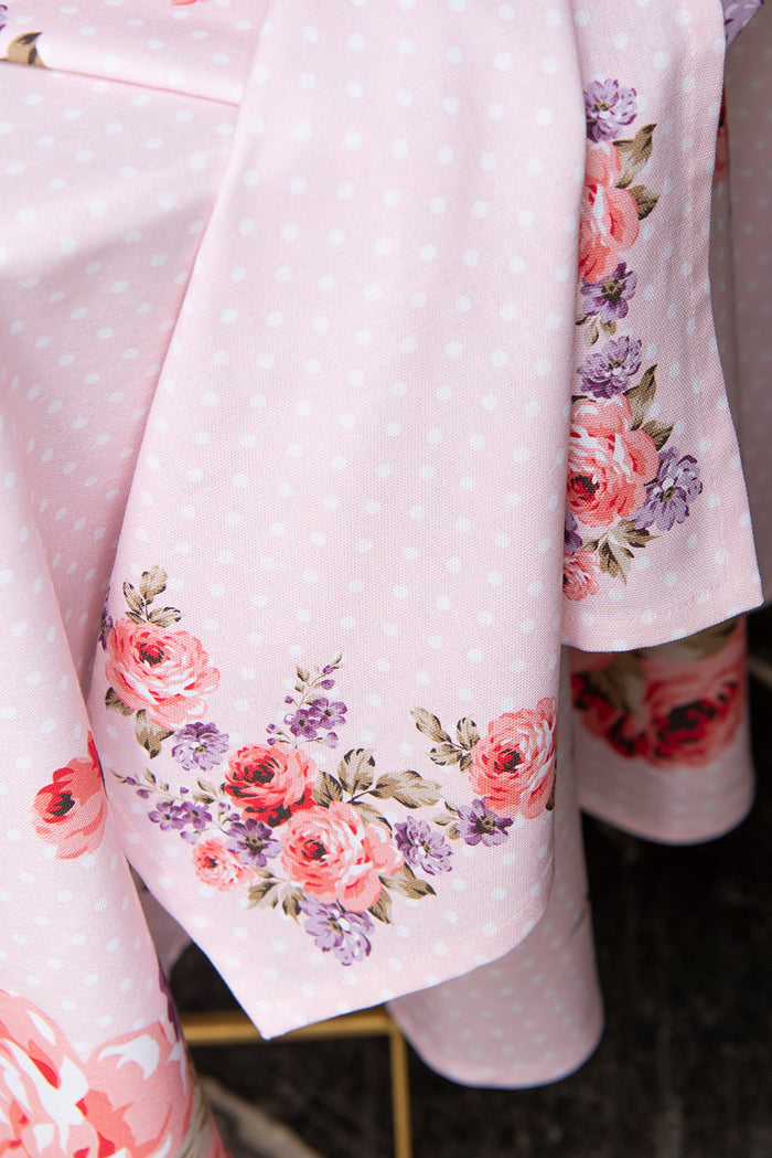 Clayre & Eef Servetten Katoen Set van 6 40x40 cm Roze Paars Katoen