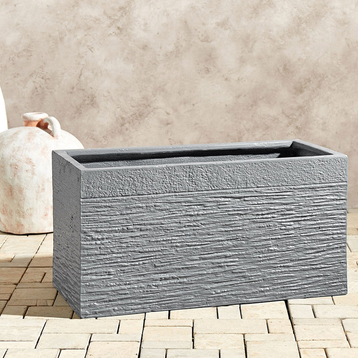 Beliani - MYRA - Plantenbak - Grijs - 60 cm - Klei-vezelmengsel