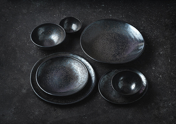 CHIC CALA serveerschaal 34,5 cm charcoal