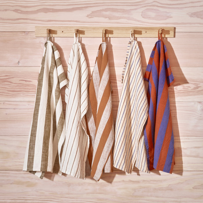 OYOY Kurin Theedoek - Caramel/Ice Blue - 2 st.