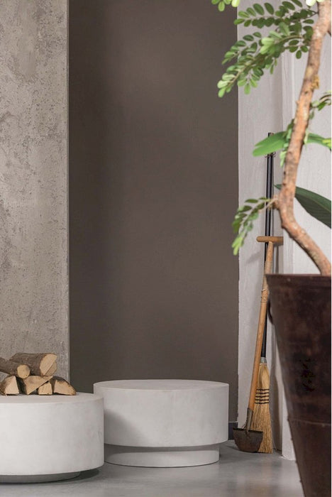 WOOOD Dean Salontafel Medium - Betonlook - Wit - 34x60x60