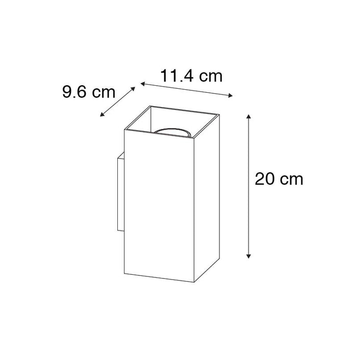 QAZQA Design vierkante wandlamp zwart met gouden binnenkant - Sab