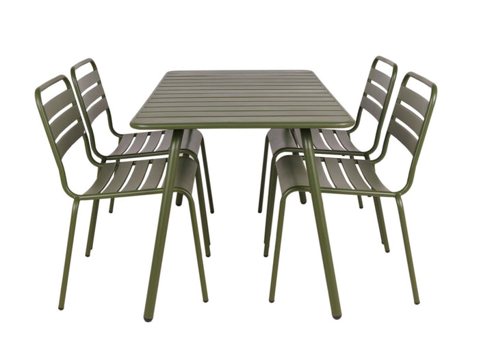 Metalen tuinset Max olijfgroen 150 cm