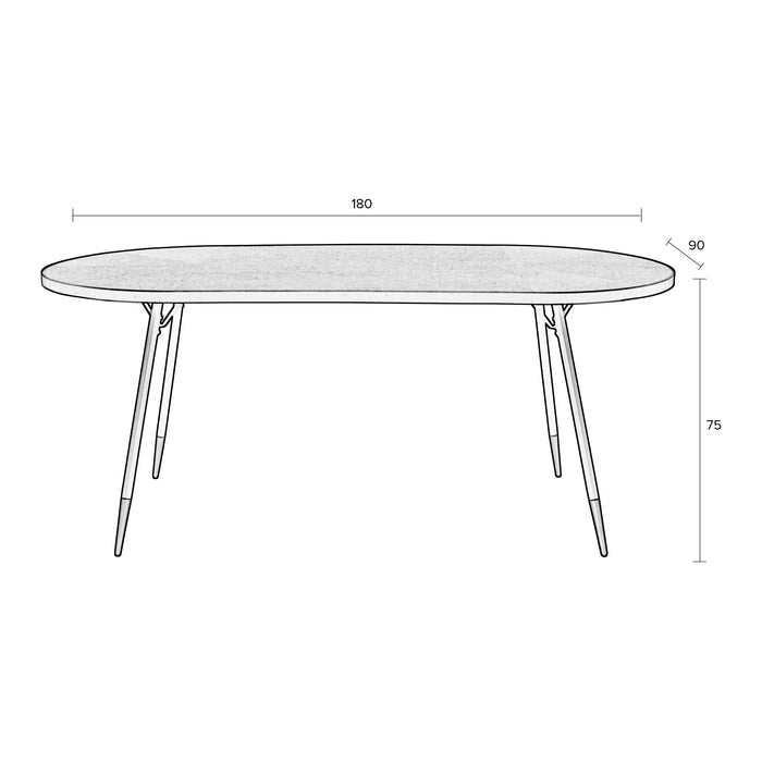 by fonQ Hendrix Eettafel - 180 x 90 cm - Bruin