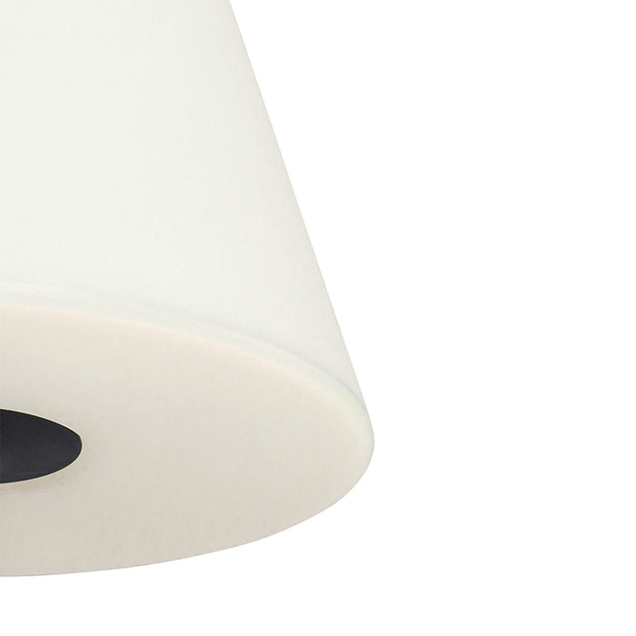 QAZQA Buiten vloerlamp zwart met witte kap 35 cm IP65 - Virginia