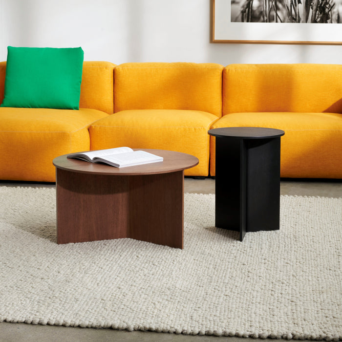 HAY Slit Table Wood Round XL Bijzettafel - Ø 65 cm - Walnut