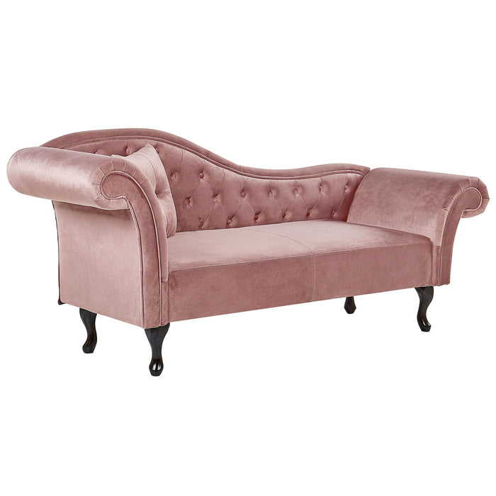 Beliani - LATTES - Chaise longue - Roze - Linkerzijde - Fluweel