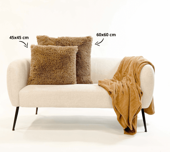 Dutch Decor kussenhoes FLUFFY - 60x60 cm Tobacco Brown