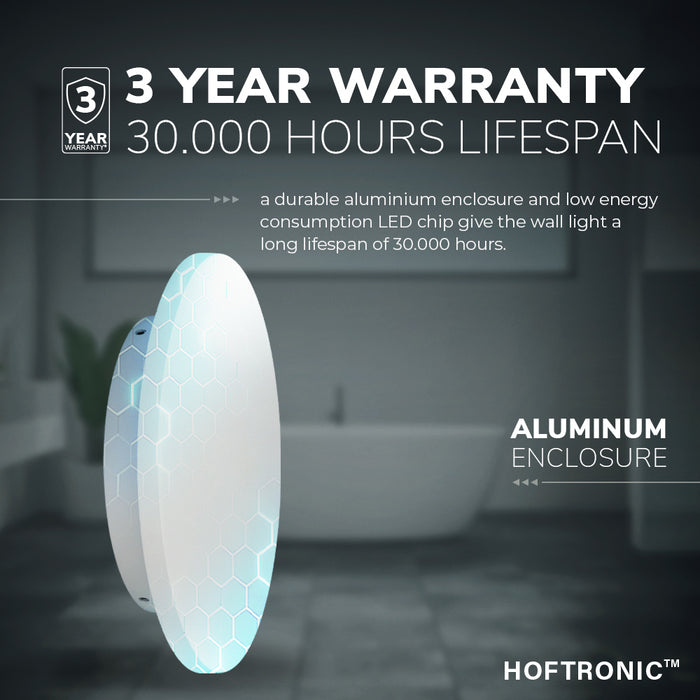 HOFTRONIC Casper XL LED Wandlamp Wit IP54 voor binnen en buiten