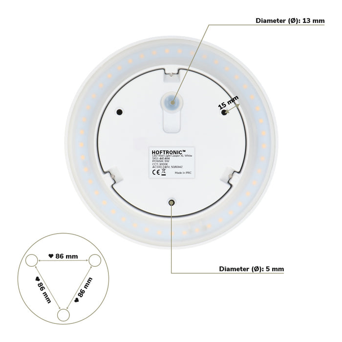 HOFTRONIC Casper XL LED Wandlamp Wit IP54 voor binnen en buiten
