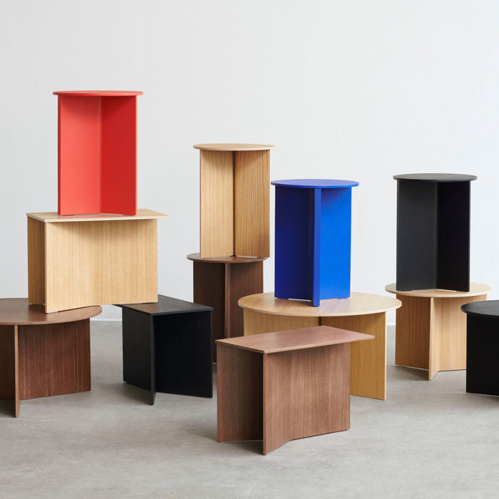 HAY Slit Table Wood Round XL Bijzettafel - Ø 65 cm - Zwart