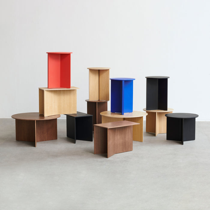 HAY Slit Table Wood Round Bijzettafel - Ø 35 cm - Walnut