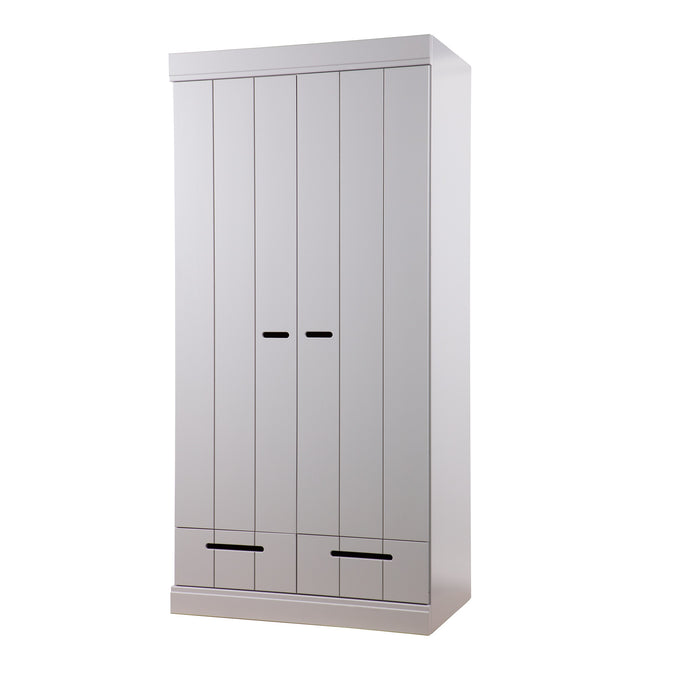 WOOOD Connect Kledingkast H 195 x B 94 x D 53 cm - Lades, Plank en Roede - Grijs