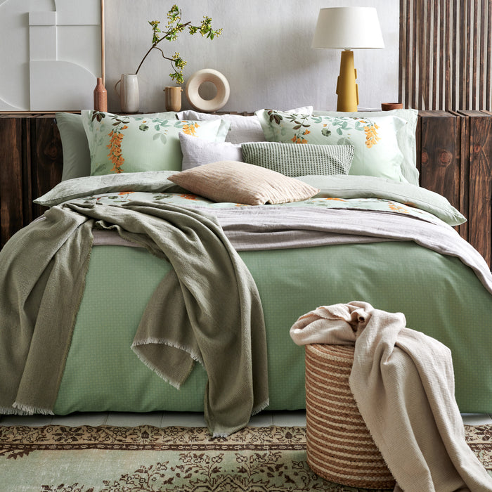Vandyck Home Sprei 130 x 220 cm - Smoke Green