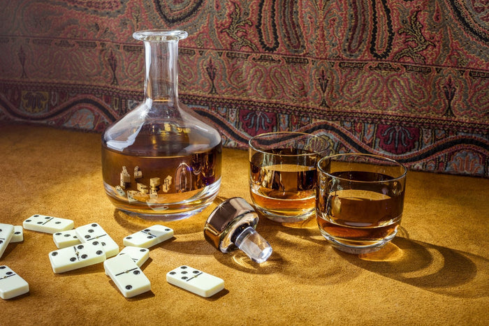 Tank Whiskey glas set van 2 zwart