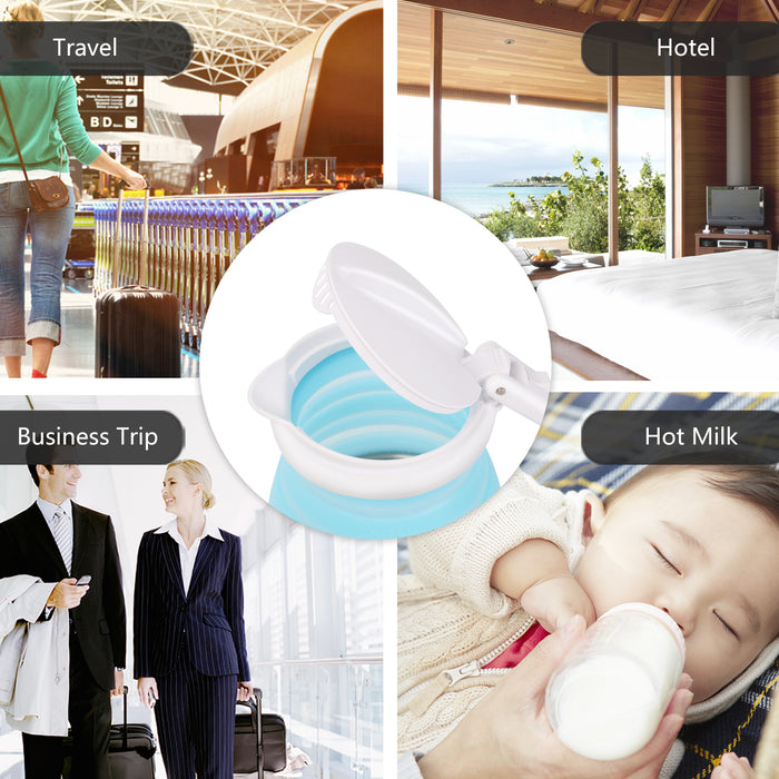 Aigostar Sapphire 30LDC - Opvouwbaar reiswaterkoker - 600 ml - Blauw