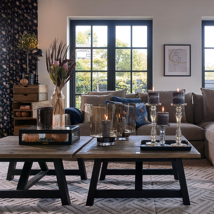 Riviera Maison Sandila Candle Holder grey M - 13.0x13.0x19.0 cm