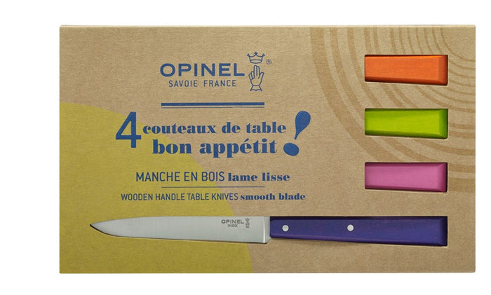 Opinel N°125 Bon Appétit Pop Tafelmessenset - 4-delig - Multicolor