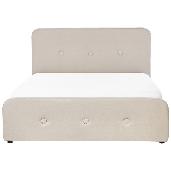 Beliani-RENNES -Bed met opbergruimte-Beige-140 x 200 cm-Polyester