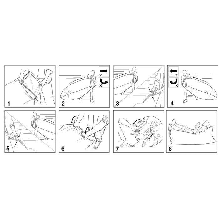 Happy People Ligzak Lounger To Go 2.0 100 kg grijs