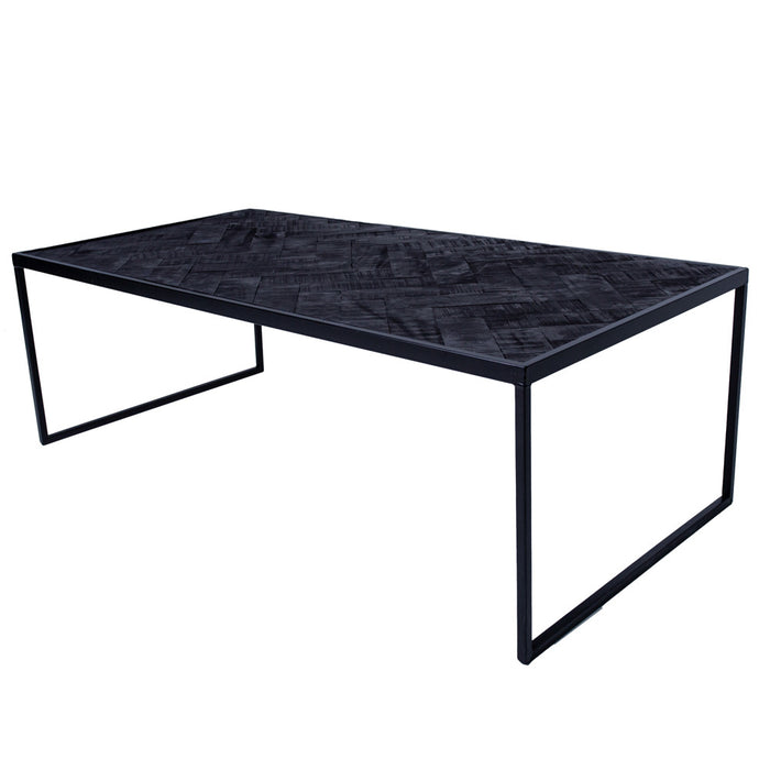 Dimehouse Industriële salontafel Dulce zwart visgraat 120x60 cm