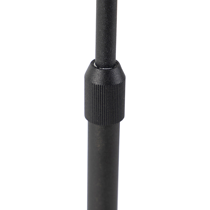 QAZQA Tafellamp zwart met velours kap zwart met goud 25 cm - Parte