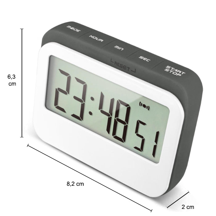 Krumble digitale kookwekker - wit met grijs