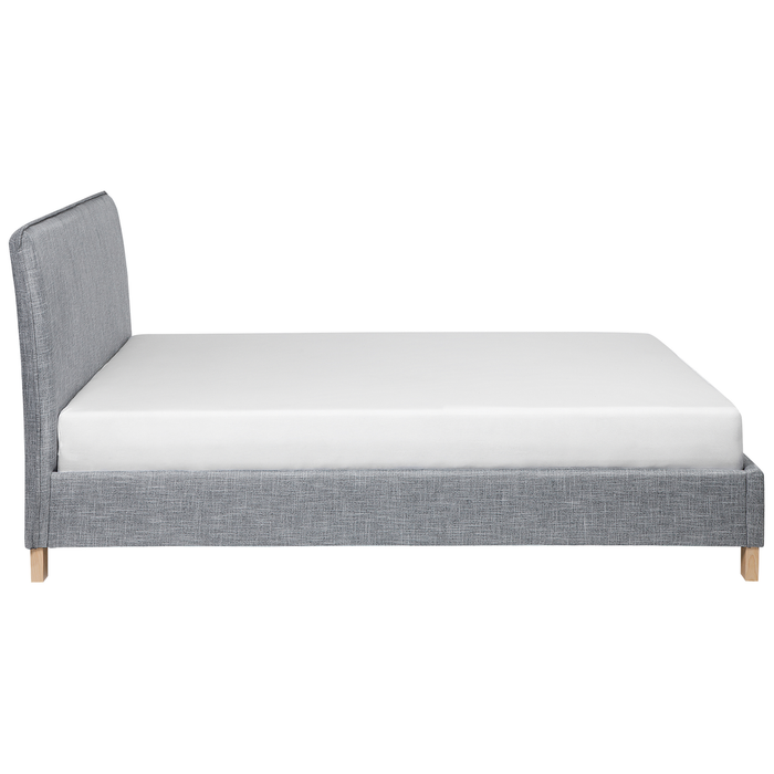 Beliani - SENNEZ - Tweepersoonsbed - Grijs - 160 x 200 cm - Polyester