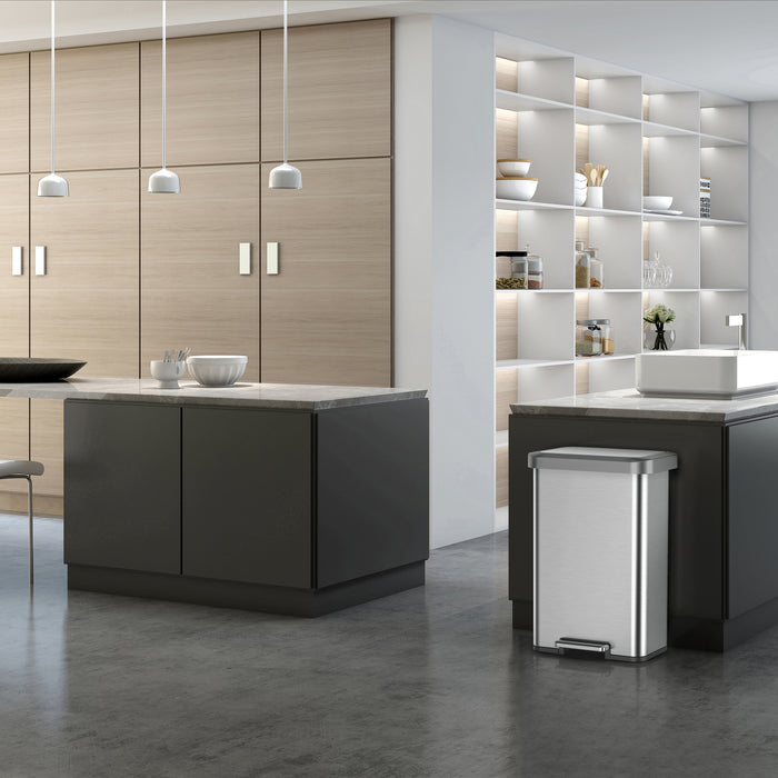 EKO Pedaalemmer Cozy 45 L matzilverkleurig