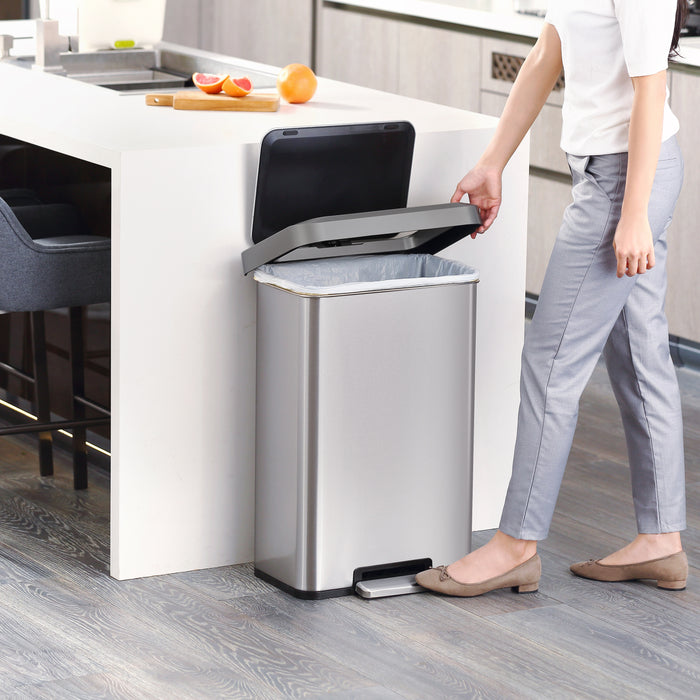 EKO Pedaalemmer Cozy 45 L matzilverkleurig