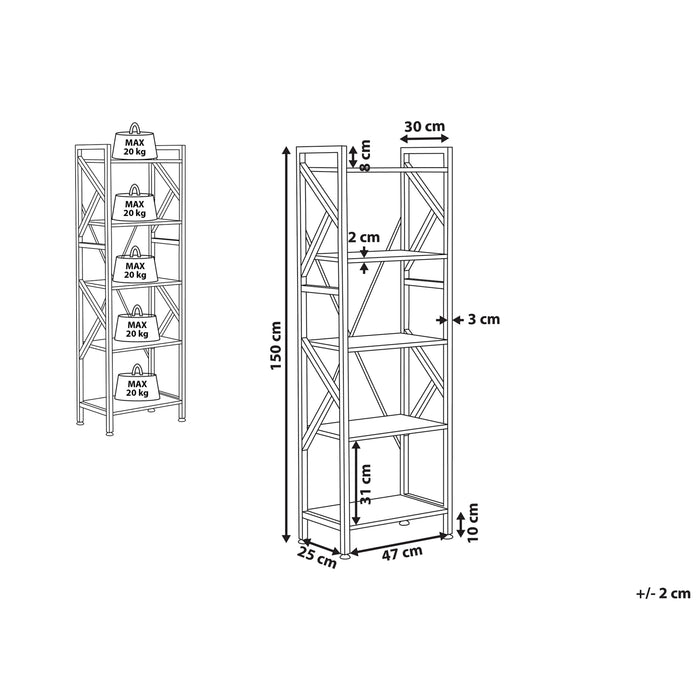 Beliani - DALE - Boekenkast - Donkere houtkleur - Vezelplaat