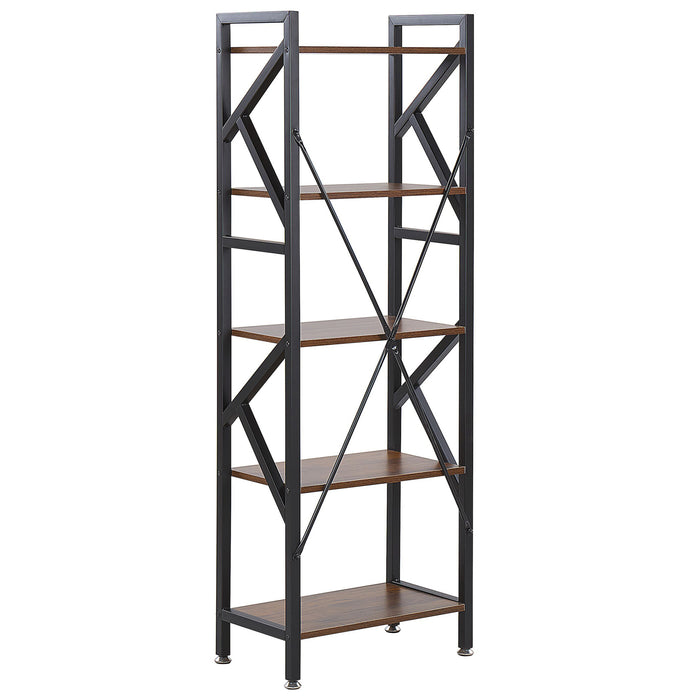 Beliani - DALE - Boekenkast - Donkere houtkleur - Vezelplaat