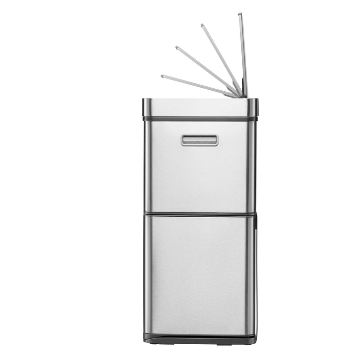 EKO Mirage+ Sensor Afvalemmer 60 Liter (30+15+15L) - RVS