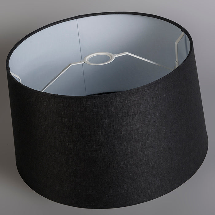 QAZQA Vloerlamp naturel met zwarte linnen kap 45 cm - Tripod