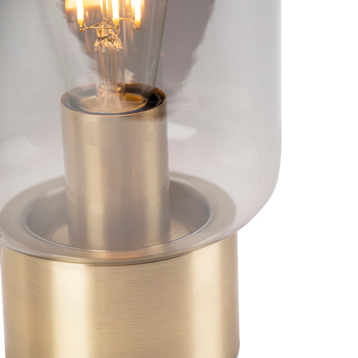 QAZQA Design messing met smoke glas tafellamp - Bliss Cute