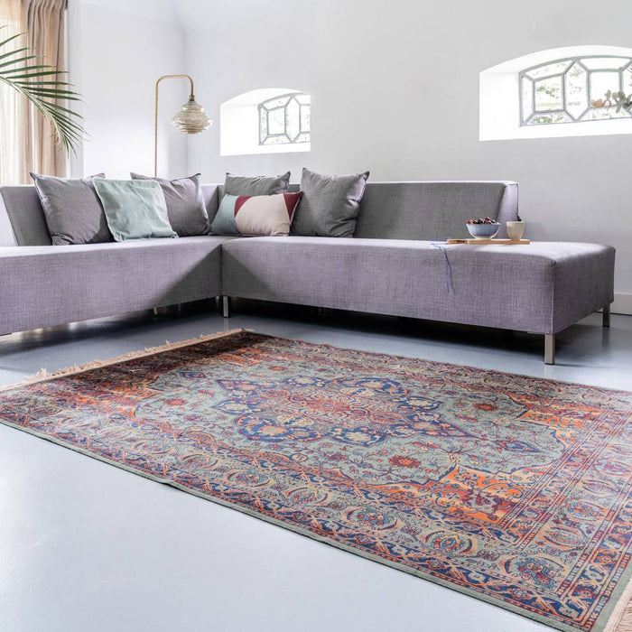 Tier - Vintage Vloerkleed Manami Groen met franjes