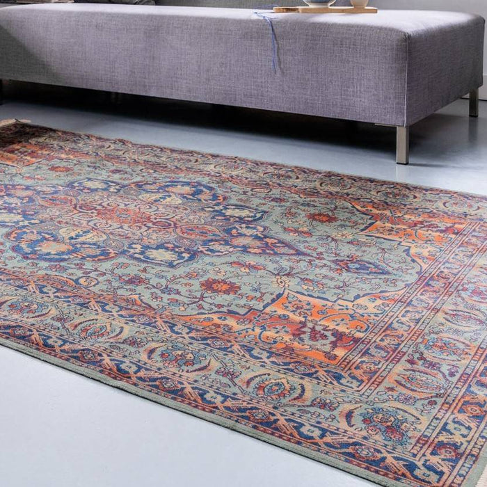 Tier - Vintage Vloerkleed Manami Groen met franjes