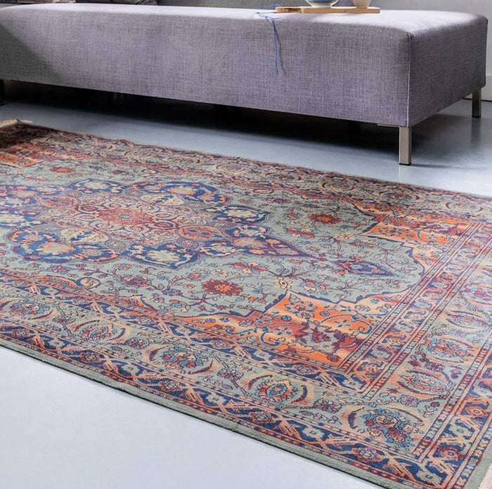 Tier - Vintage Vloerkleed Manami Groen met franjes