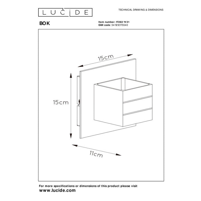 Lucide BOK Wandlamp 1xG9 - Wit
