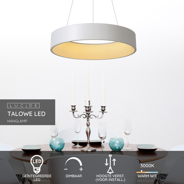 Lucide TALOWE LED Hanglamp - Wit