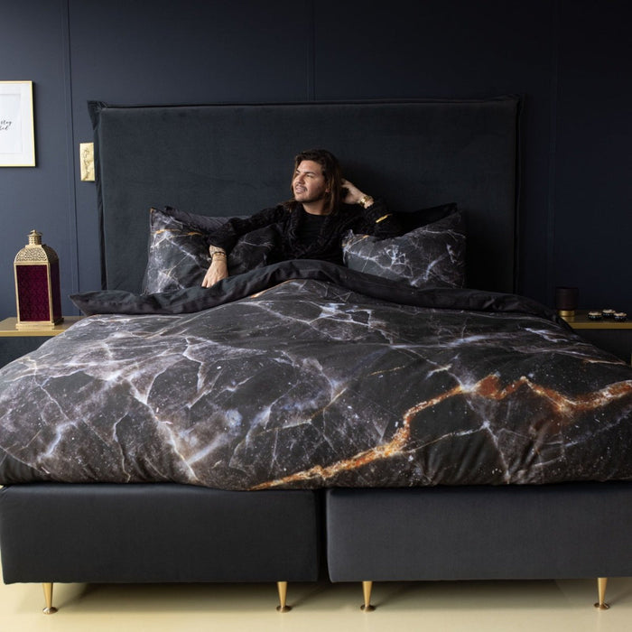 Y-NOT Roy Donders Black Gold Marble Dekbedovertrek 200 x 240 cm