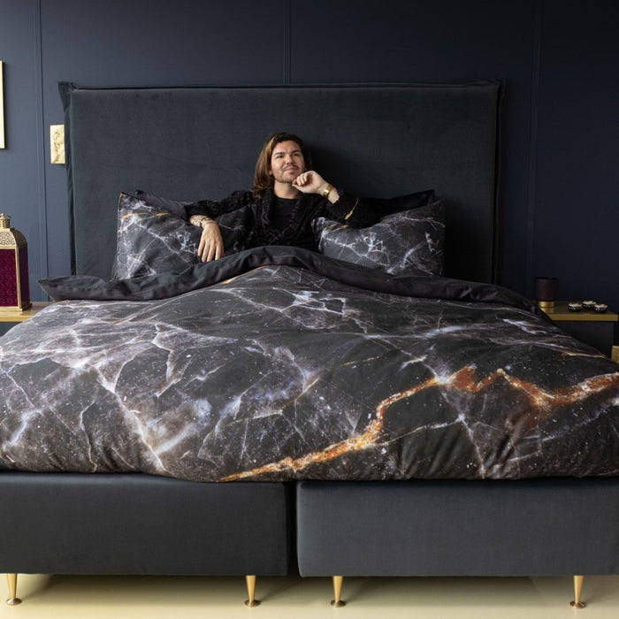 Y-NOT Roy Donders Black Gold Marble Dekbedovertrek 200 x 240 cm