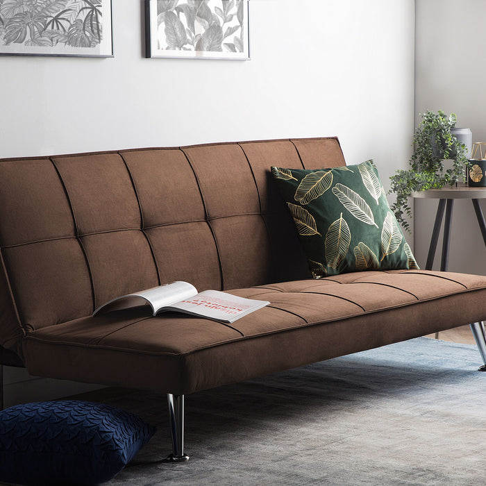 Beliani - HASLE II - Slaapbank 3-zits - Bruin - Polyester