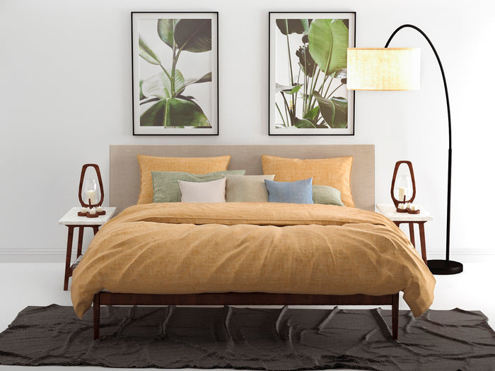 Zo Home Dekbedovertrek Katoen Lino Linnen Look ochre yellow